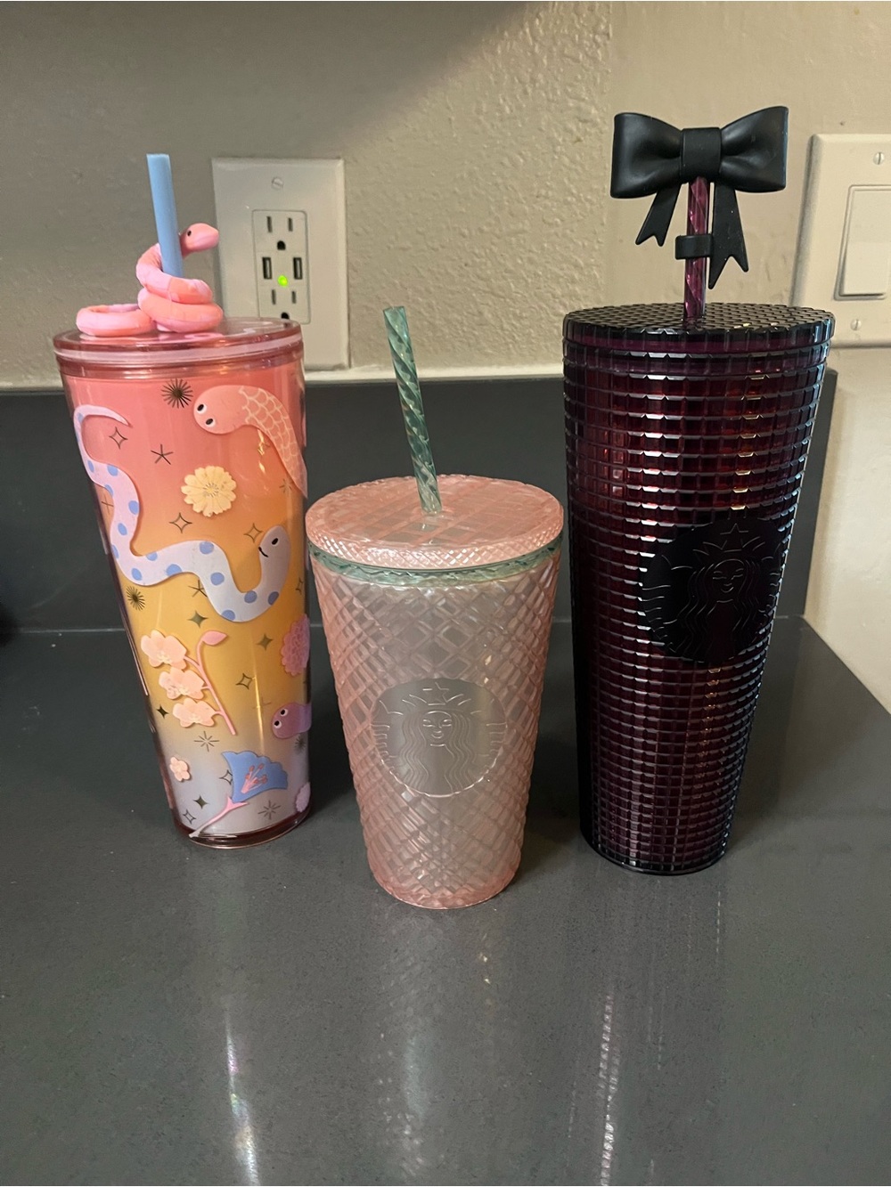 Starbucks Pink & Purple Reusable Tumbler Set